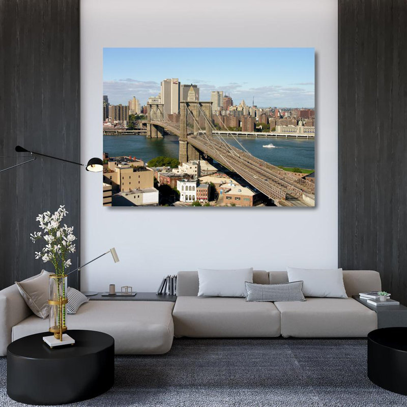 Pont de Brooklyn à New York, H 36 po x l 48 po