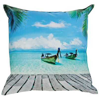 Coussin décoratif d'extérieur deux bateaux