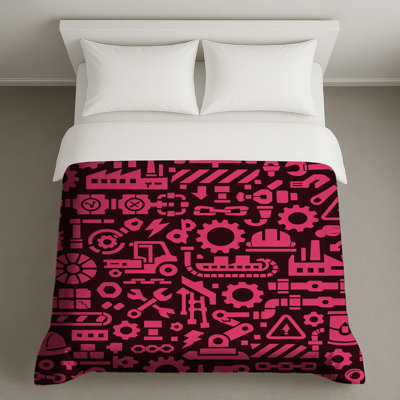 Industrial Machinery Icons Duvet Covers
