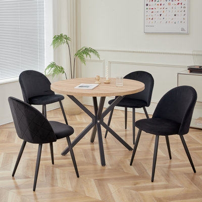 Caileigh Cotton Blend Upholstered Metal Side Chair