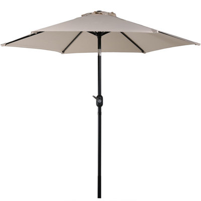 Parasol de marché 7,5 'avec inclinaison et manivelle - beige