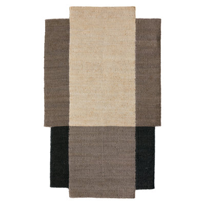 Tapis Vaelin RFL06 tissé à la main, color block beige/brun (8'X10')