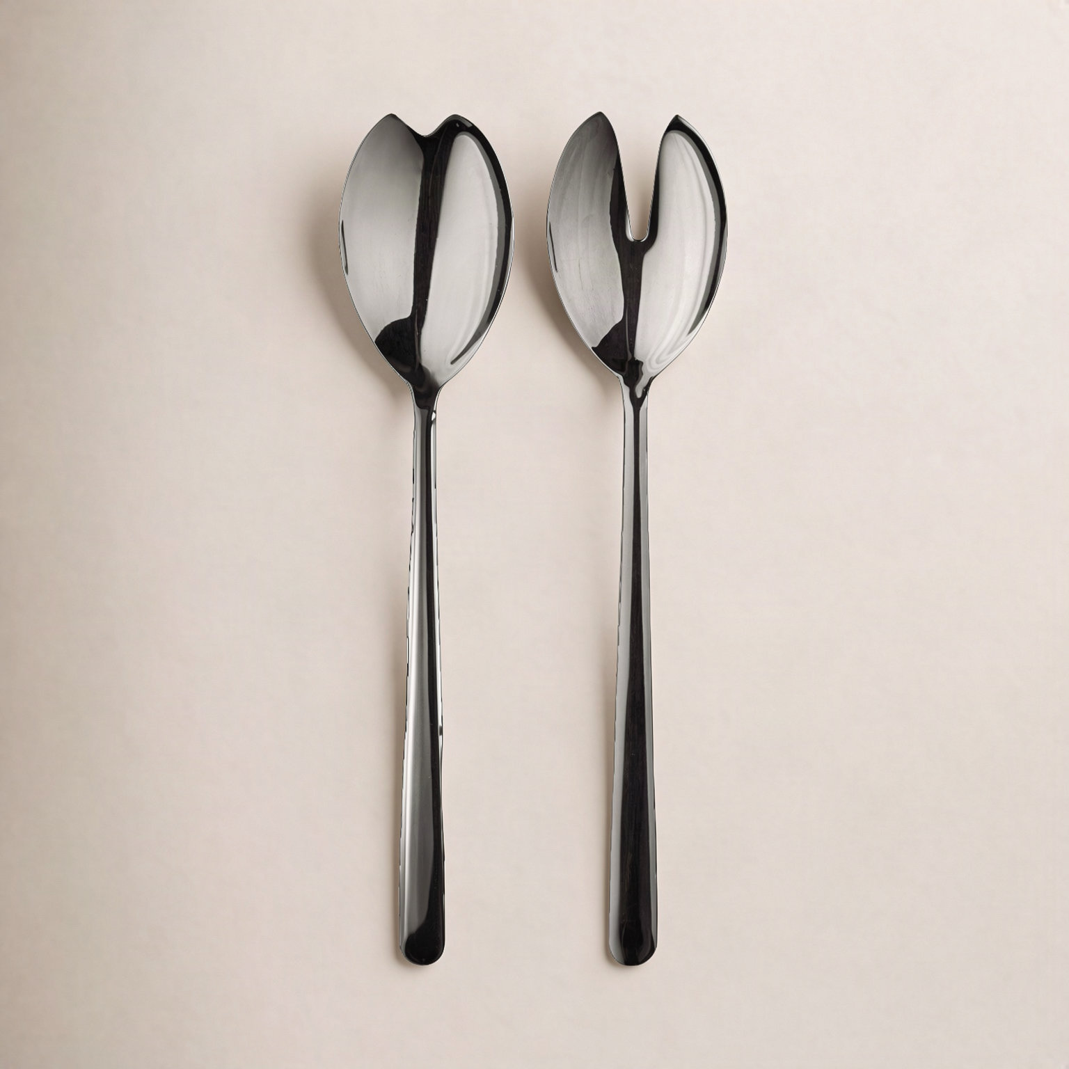 Linea Stainless Steel Salad Servers, Black Gold