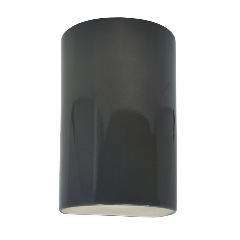 Applique murale 1 lumière Pacursa, H 9,5 po x l 5,75 po x P 4,5 po, Gris brillant, Incandescente (non incluse)