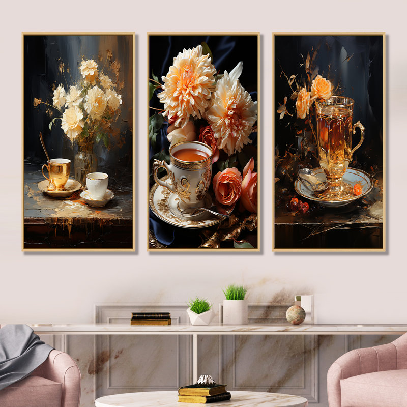 Tea Time Classic Sips, H 28 po x l 36 po, Cadre flottant brun