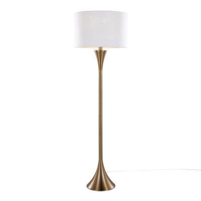 Lenuxe 65" Contemporary Metal Floor Lamp With Linen Shade From Grandview Gallery
