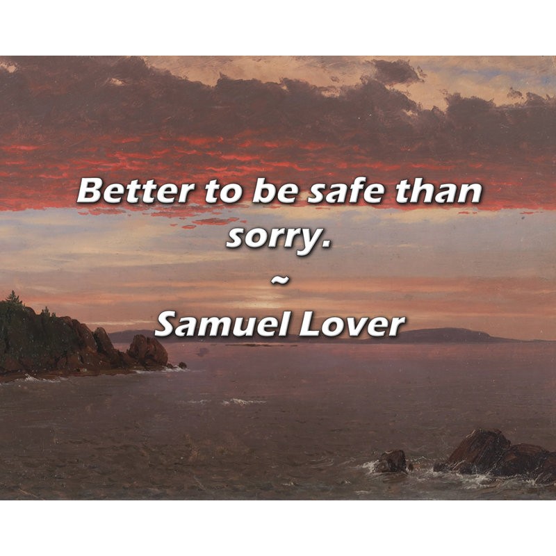 Citation de Samuel Lover: Mieux vaut être en sécurité que désolé.