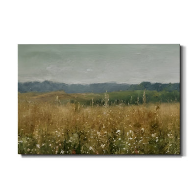 «Prairie Awakening», impressioniste paysage de prairie encadré