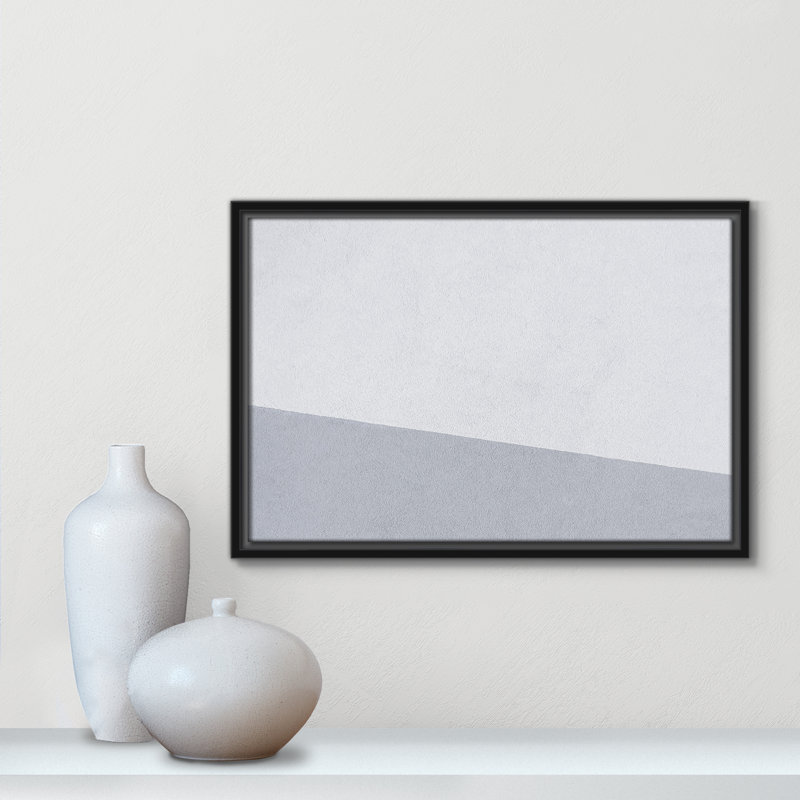 «Dominic Abstract Blues - Floater Frame», impression sur toile, H 13,5 po x l 19,5 po x P 2 po, Toile avec cadre noir