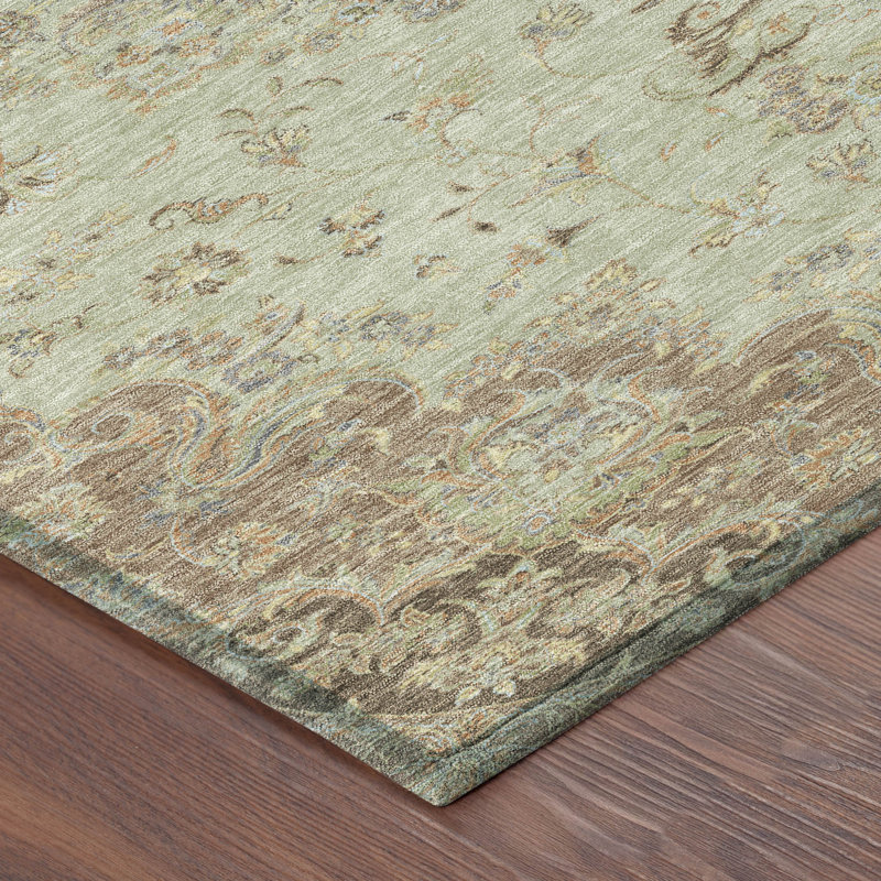 Machine Washable Indoor/Outdoor Chantille ACN2543 Global Rug, Sage, 5' x 7'6"