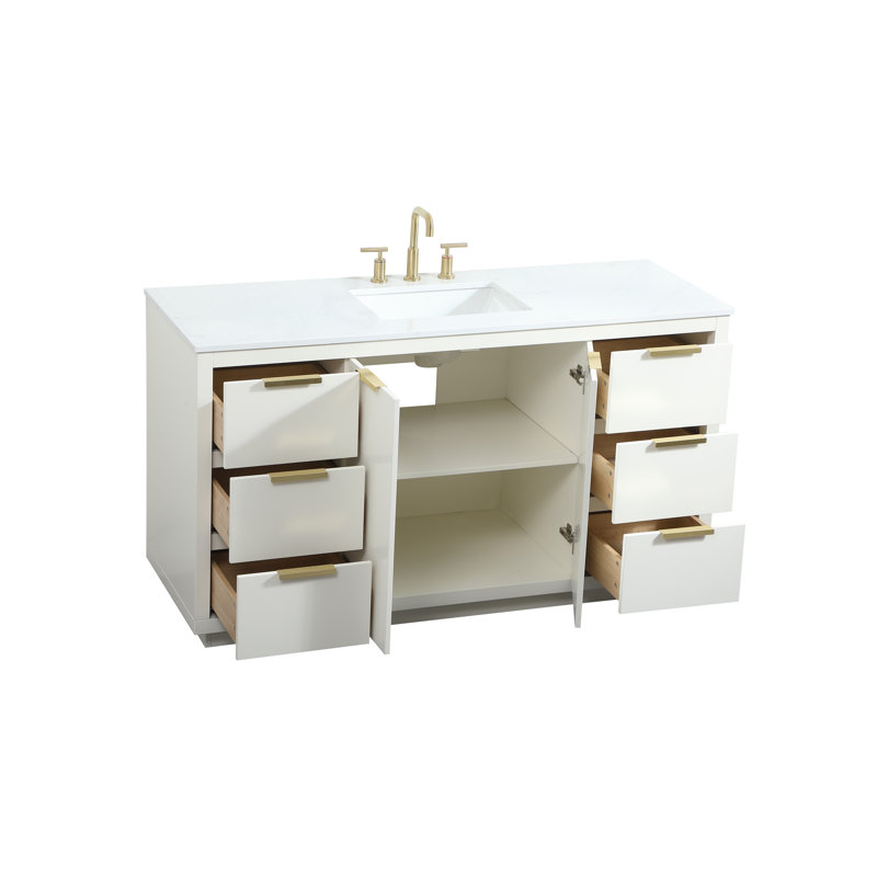 Ensemble de meuble-lavabo simple 60 po Broadlands, Blanc