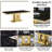 70.08" Dining Table Set Of 4,Rectangle Faux Marble Table And 4 Faux Leather Dining Chairs With Stainless Steel Base-65684233-65684234-65684237