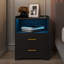 2 Drawer Bedside Table with Charging Station and Human Sensor Light-1263879218
