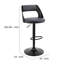 Carridice Mid-century Swivel Adjustable Height Bar Stool with Open Back in Faux Leather, Wood, Metal-1481769406-1481769404