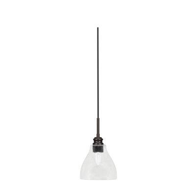 Mini-luminaire suspendu avec cordon Edge et verre à bulles transparent 6,25 po