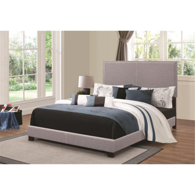 Cialan Upholstered Standard Bed, California King, Gray