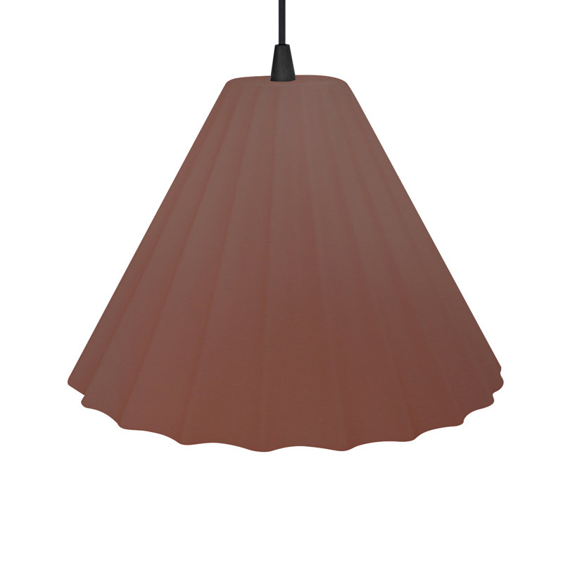 Radiance - Luminaire suspendu 1 lumière cannelé - Argile Canyon - Noir mat - l 10,75 po x H 7 po - Ampoule remplaçable - Cordon noir