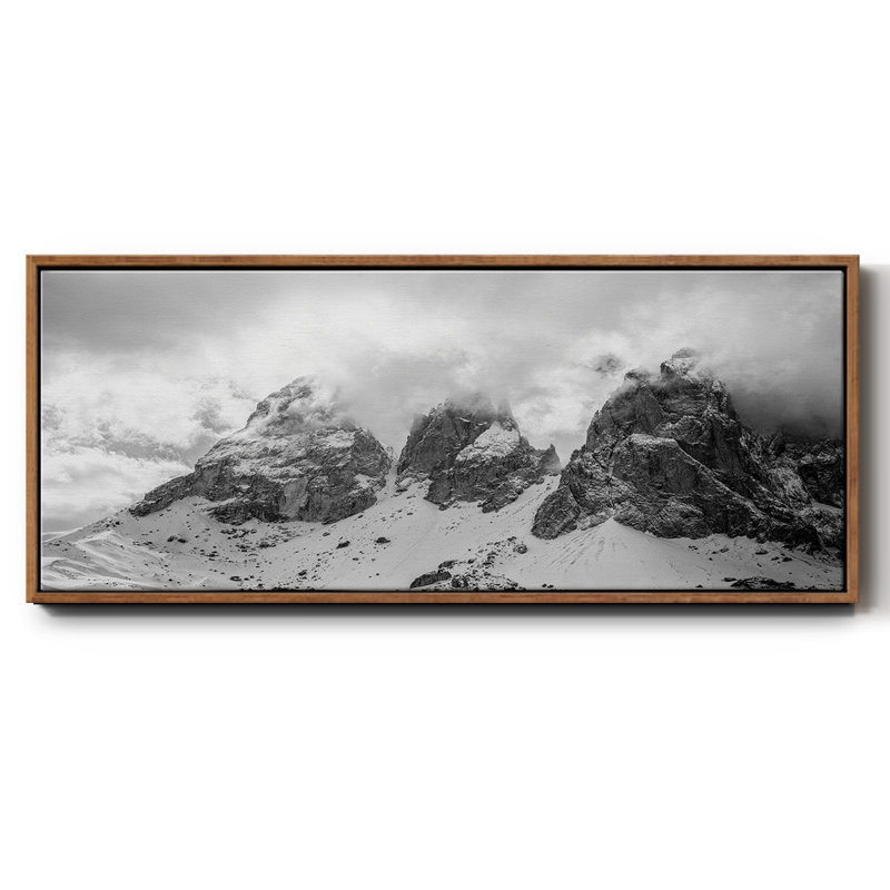 Dolomites - reproduction de cadre flottant sur toile, Noyer, H 8 po x l 20 po x P 1,5 po
