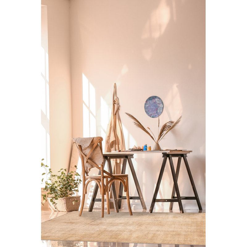Tapis en soie ombre dorée 4 pi 0 po x 9 pi 9 po