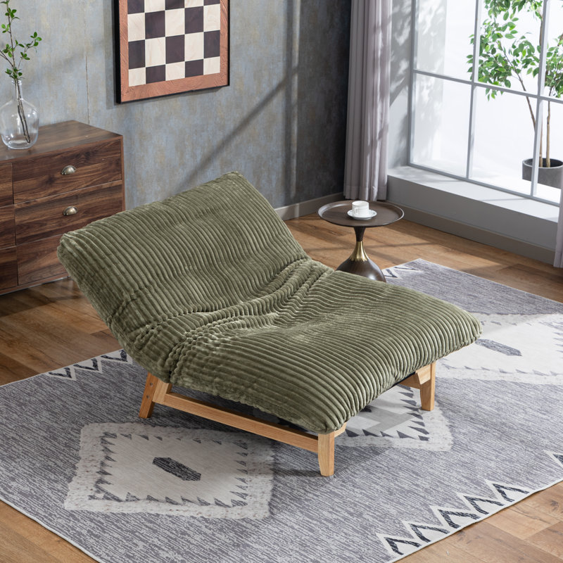 Fauteuil d'appoint en tissu de velours côtelé avec dossier CloudLoom, Vert antique
