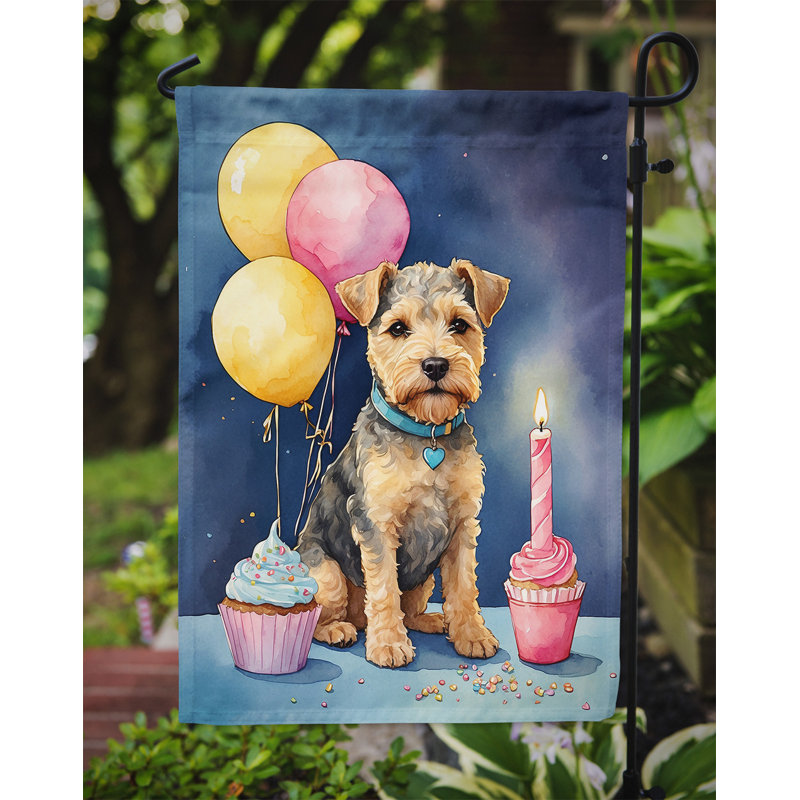 Drapeau de jardin «Happy Birthday», Lakeland Terrier