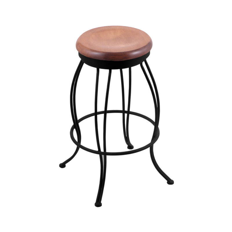 Georgian 30" Swivel Bar Stool, Wood-Medium Maple