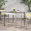 Table de salle à manger d'extérieur - Aluminium anodisé - Plateau en osier - Carré