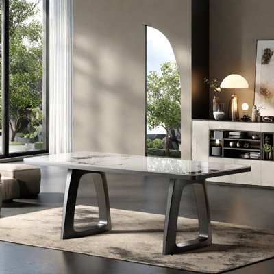 Modern simple rectangular rock plate dining table