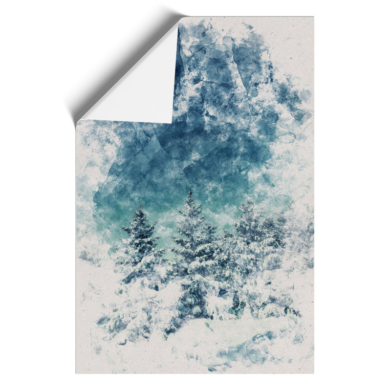 Winter Forest Watercolour - Frameless Print, 42cm H x 30cm W x 0.1cm D