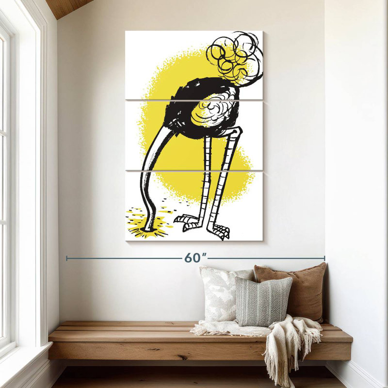 Brampt Introverted Ostrich, 50" H x 32" W