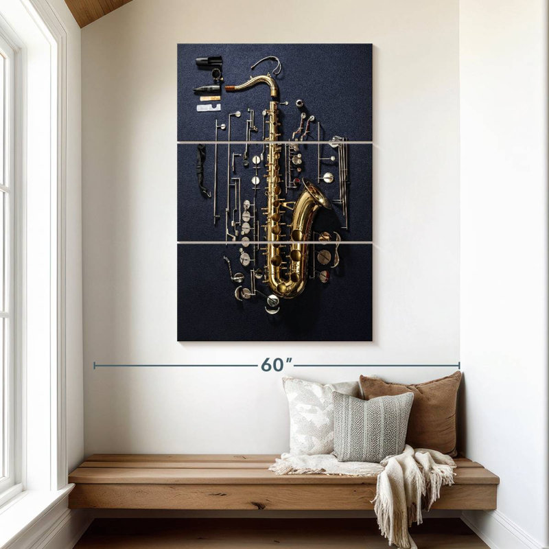 Abarca Disassembled Saxophone, 50" H x 32" W