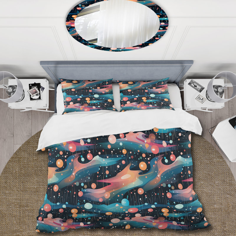 Ensemble de housse de couette Mystic Cosmos, Housse de couette pour grand lit et 2 taies décor