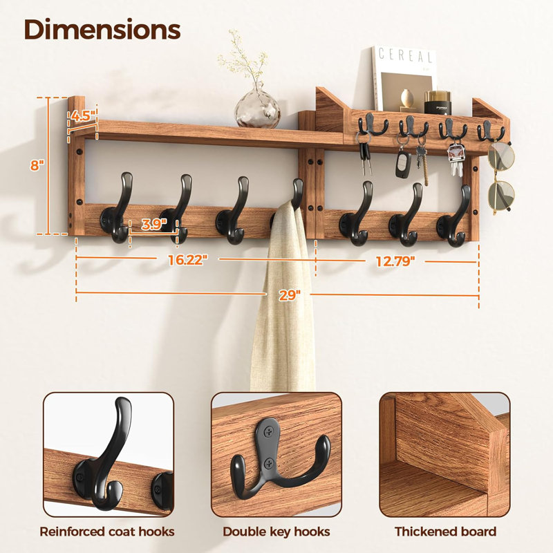 Hanger Rack With Shelf, Brown