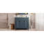Meuble-lavabo de salle de bain 36 po - Bleu, conception fonctionnelle, armoire spacieuse, 2 tiroirs, portes