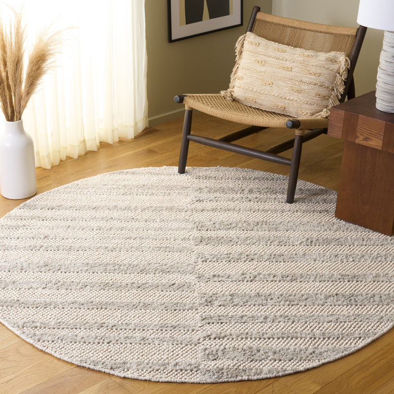 Natura 231 Hand Loomed 60% Wool; 30% Pet Yarn; 10% Cotton Abstract Rug, Round 6'