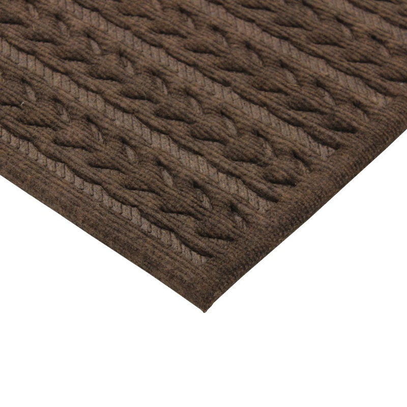Knit Design Scraper Braided Door Mat Non-Slip Indoor Doormat, Brown, 0.5cm H x 75cm L x 45cm W