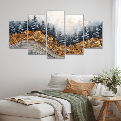 Hiver, forêt, chemin de la rivière Crystal II - Art mural forêt - Art mural traditionnel