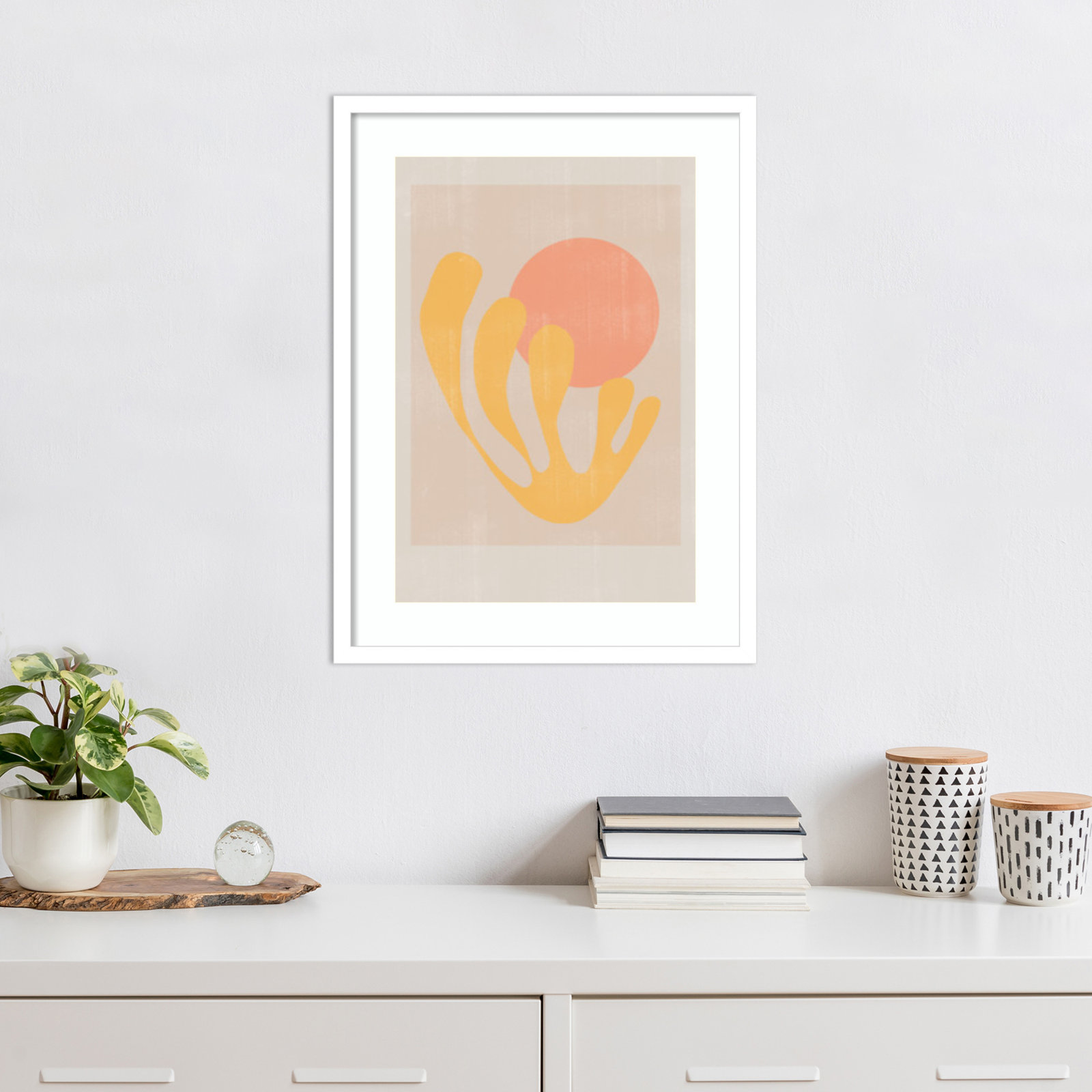 Giese "Modern Plant No. 2" Print, White, 25" H x 19" W