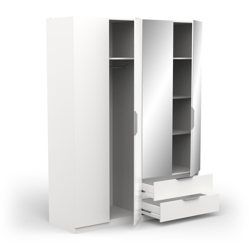 Nurin 4 Door Manufactured Wood Wardrobe, White