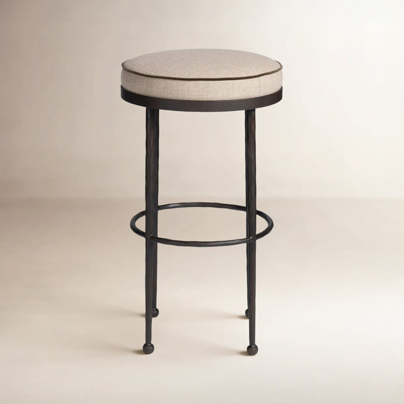 Eloise Backless Metal Stool, Counter Stool (27.25" Seat Height), Alcala Taupe