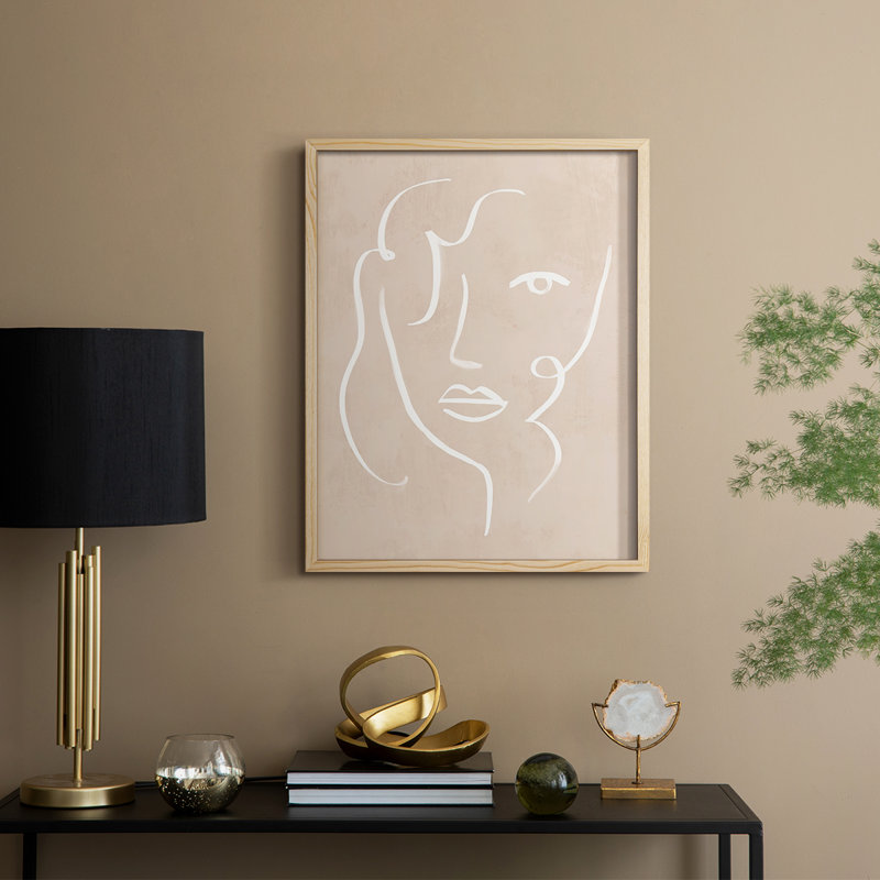 «Curly Face II», reproduction encadrée - bois massif, H 21 po x l 17 po