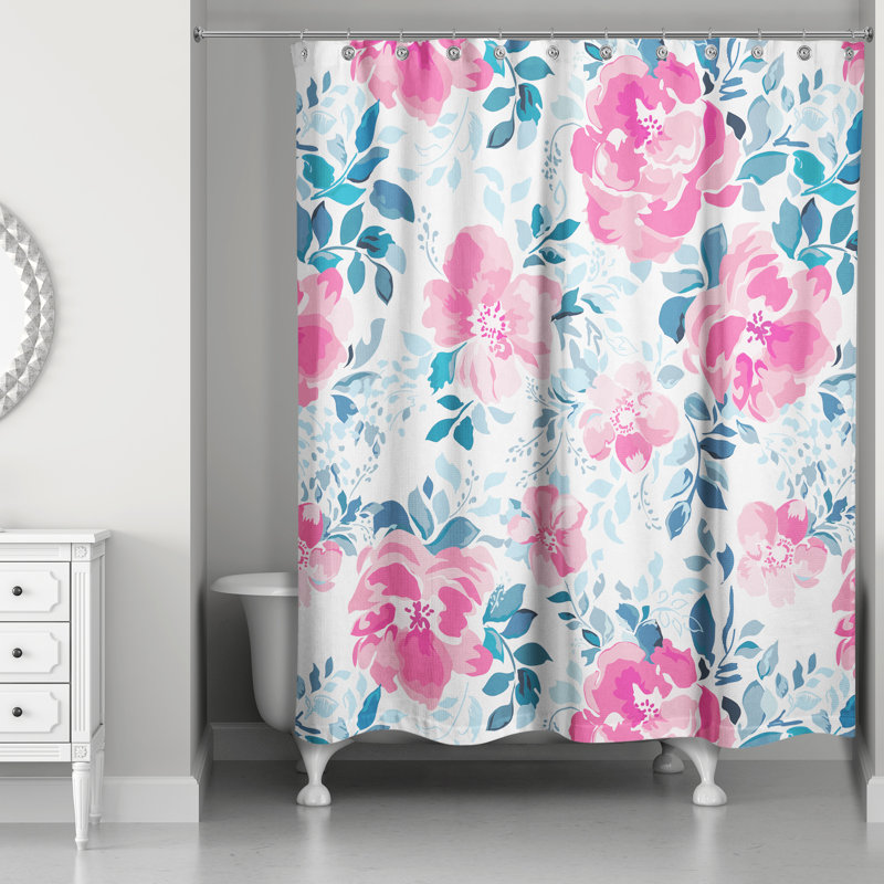 Rideau de douche simple floral Krug