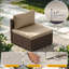 Ensemble de conversation 9 pièces en osier avec coussins, beige-1243945769