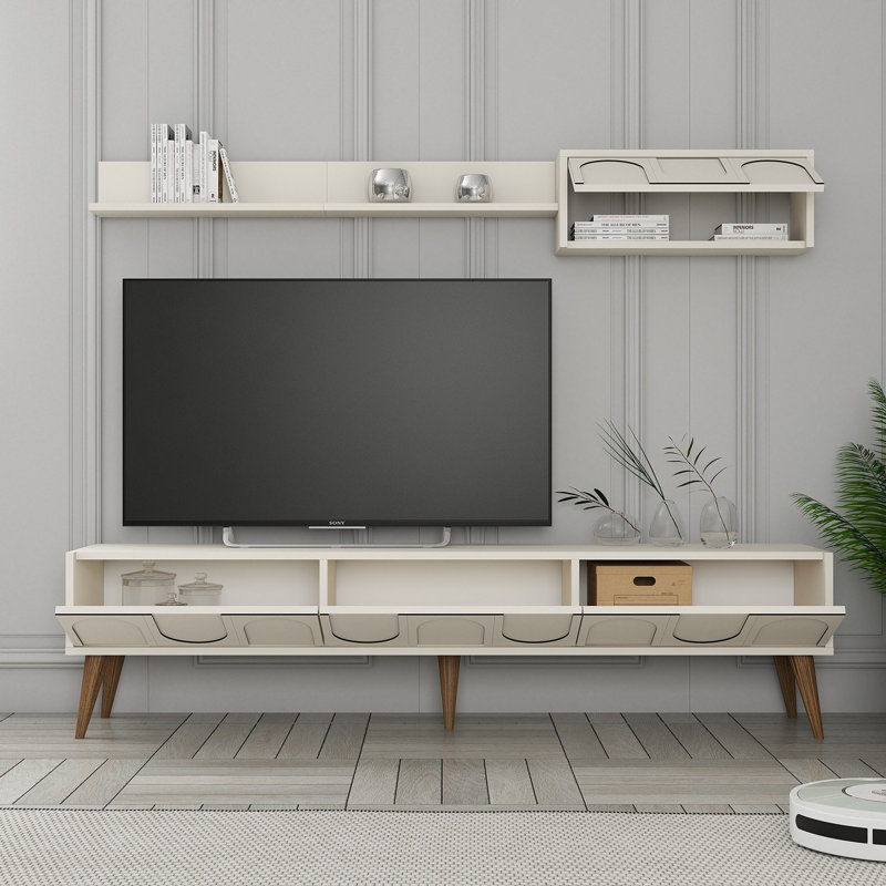 Keikei Unfinished TV Stand, Cream