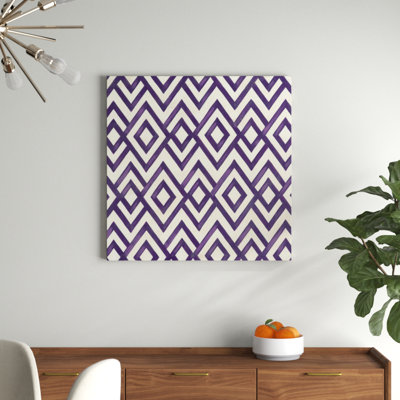 Retro Blockprint IV 1 Piece Wrapped Canvas Wall Art