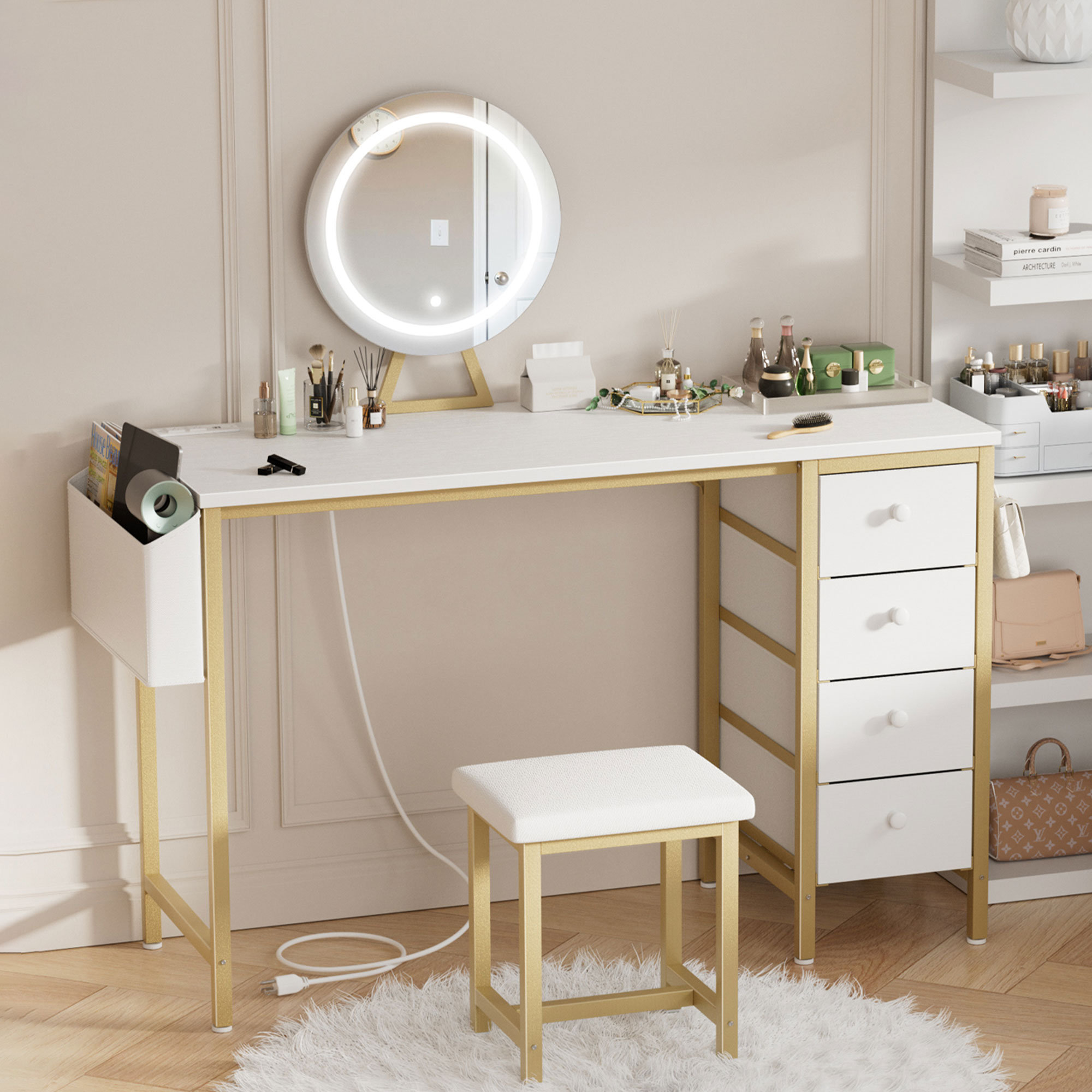 Light With Outlets Built In Desk