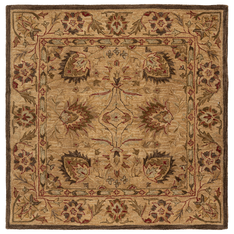 Tapis oriental en laine touffeté à la main Tingley, Carré 6 pi