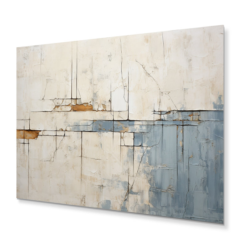 «Abstract Blue Beige Road Collage» sur, H 16 po x l 32 po x P 1 po