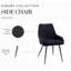 Ensemble de 2 chaises d'appoint rembourrées noires, sièges de salle à manger ou de bureau polyvalents