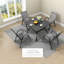 Ensembles de table de salle à manger en métal noir durable avec style rétro pour patio